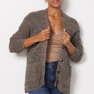 JOHN + JENN Maya Marl Brown Multi Cotton Cardigan #FZ83BC23EV